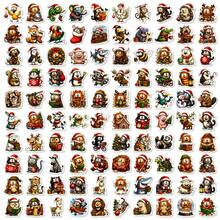100Pcs Christmas Animals Stickers, Cute Cartoon Christmas Style ...