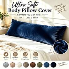 1PC Velvet Long Pillowcase, 20x54 Inch Soft Plush Sleeping Pillow Cover With Zipper, Long Bed Pillow Protector Case, Pillow Insert Not Included - Beige - View 6