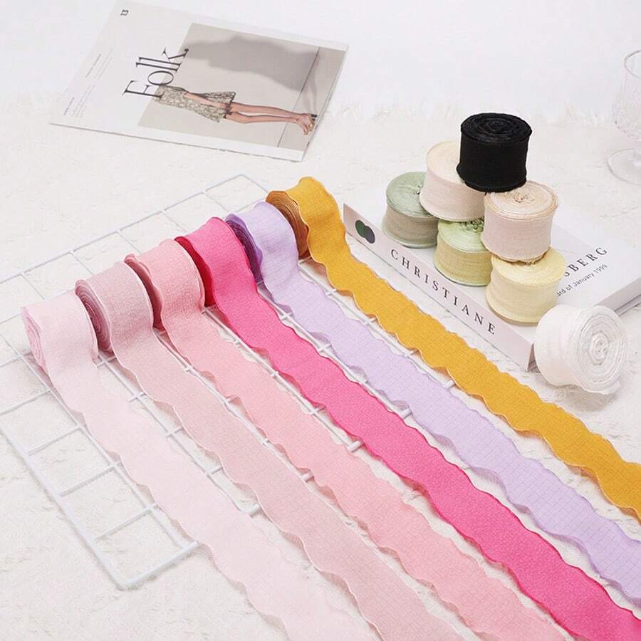 Crinkled Fish Tail Tulle Ribbon, Suitable For DIY Crafts, Gift Wrapping, Wedding Decor And Bow Making, Rose Bows, Party Decorations, Holiday Gifts