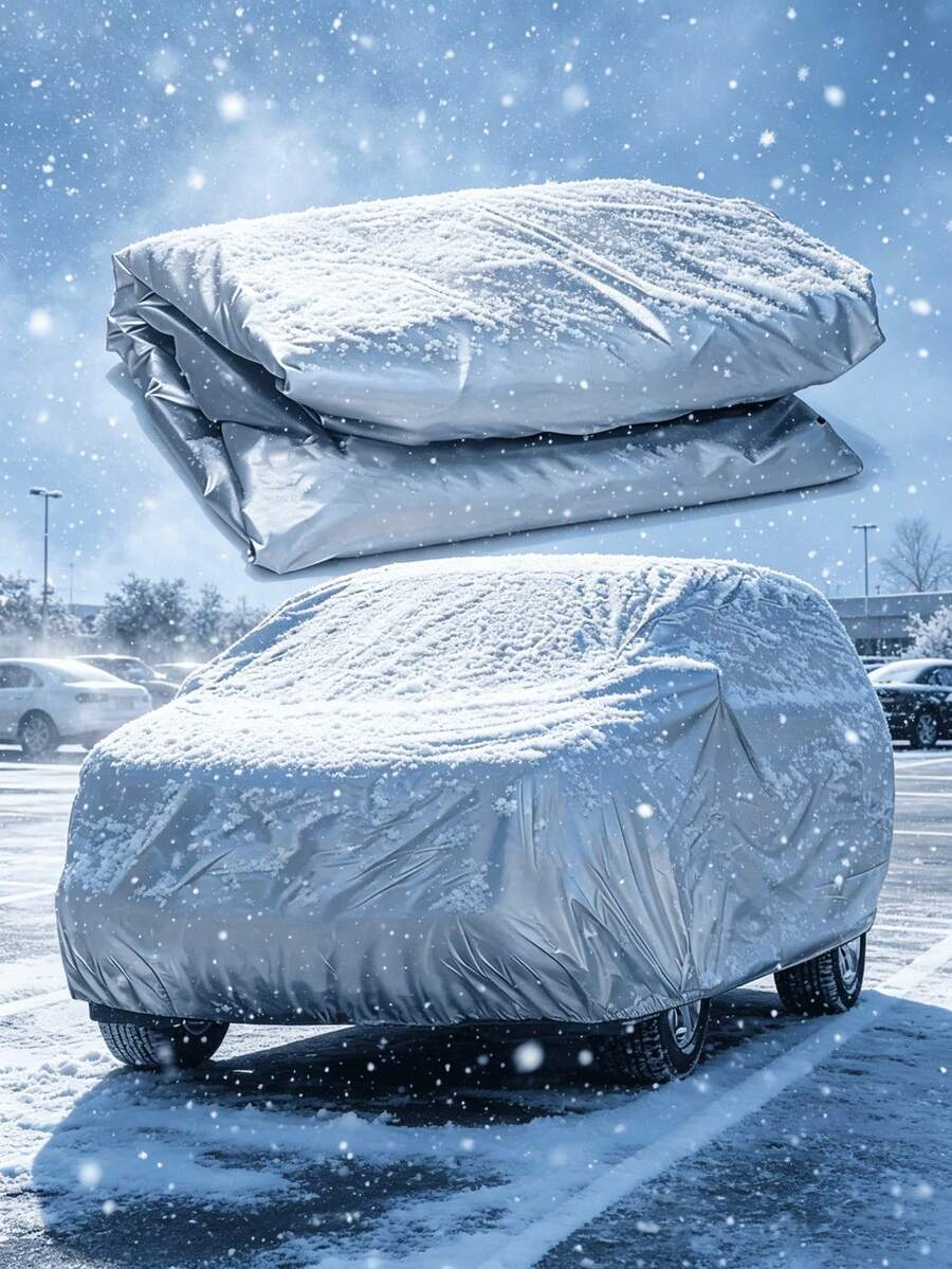 Winter New Universal Car Cover - Sun Protection, UV Protection, Rainproof, Dustproof And Heat Resistant PEVA Material, 8 Sizes Available, All-Season Vehicle Protection, Rainy Season Special, Dustproof, Silver Appearance, Car Accessories, Car Cover | Fashion Car Cover - Multicolor - View 1