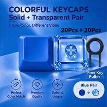 Transparent And Solid PC Keycap Set XDA Profile Red Blue 12 20 40Pcs With Free Puller Cross Stem For Typing Upgrade And Keyboard Decoration - View 15