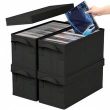 4-Pack Media Cases For DVD Storage, Each Unit Holds 25 Discs And Keeps Your DVD Collection Organized. - Black - View 2