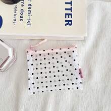 1pc Colorful Dopamine Polka Dot Zero Wallet Lipstick Perfume Transparent Net Bag Cosmetic Organizer Bag - Multicolor - View 7