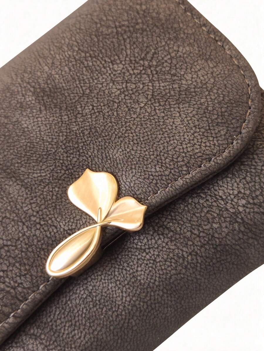 Women's Short Wallet, Vintage PU Material, 3D Metal Bow Clasp, Multi-Card Slots, Large Capacity Wallet Card Holder, Minimalist Elegant Clutch, Perfect Gift For Christmas - Multicolor - View 1