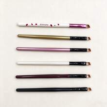 Premium Synthetic Angled Brow Brush, Sleek Handle Cosmetic Tool For Precise Brow Work - Multicolor - View 4