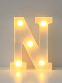 1pc 16cm White Luminous Letter Light, Indoor Home Decor, Holiday, Birthday, Wedding Proposal Decoration Letter Light Board, School Dormitory Decor - 16cm White Letter - View 35