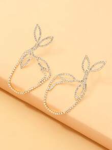 European And American New Leaf Ear Hook Earrings, High-End Rhinestone Star Earrings Jewelry - Blade - View 10