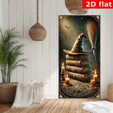 1pc Wizard Hat And Broom, Polyester Indoor/Outdoor Decorative Door Curtain, Designed For Home And Office Decor, Suitable For Bedroom, Office, Kitchen, Living Room, Study - Multicolor - View 7