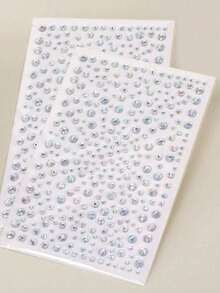 2 Packs 3D Realistic Large Mixed Color Rhinestone Eye & Face Stickers DIY Music Festival Y2K Makeup Party Eye & Face Decoration Rhinestone Stickers - Multicolor - View 6
