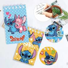 Disney 4pcs Cartoon Stitch Memo Pads, Lilo & Stitch Style, Suitable For School And Office Supplies, Multi-Functional Notebook Planner, Perfect Party Gift, Holiday Gift For Fans. - Multicolor - View 4