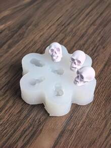 1PC 7-In-1 Mini Skull Silicone Mold, Creative DIY Skull Scented Candles Mold, Holiday Home Decor & Gifts Making Epoxy Resin Mold, Handicrafts Casting Molds, Art Decorations Plaster Mould - 01-straight-eared Rabbit Tray Silicone Mold - View 6