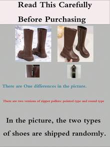 1 Pair High-Top Chelsea Boots, Soft PU + Round Toe Elastic Thick Sole, Inner Zipper Design, Fashionable Minimalist Princess Style, Long Boots, Suitable For Daily Wear, Campus, Holidays, Parties - Coffee Brown - View 6