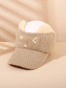 1pc Cute Plush Cat Ear Open Top Hat, Sweet Girly Style, Can Tie High Ponytail, Baseball Cap, Versatile Ponytail Baseball Cap For Autumn/Winter - Cat Design - View 8