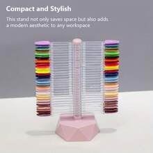 60 Colors Spiral Nail Art Display Rack, Fan-Shaped Rotating Color Card For Nail Art Practice, Display And Exhibition, Flat Head Nail Tips/Round Head Nail Tips Optional - Multicolor - View 6
