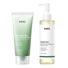 KOEC Double Cleansing Duo For Facial Cleansing, Heartleaf Pore Control Cleansing Oil & Quercetinol Deep Cleansing Foam, For Makeup Remove & Wash, Blackhead - Mint Blue - View 12