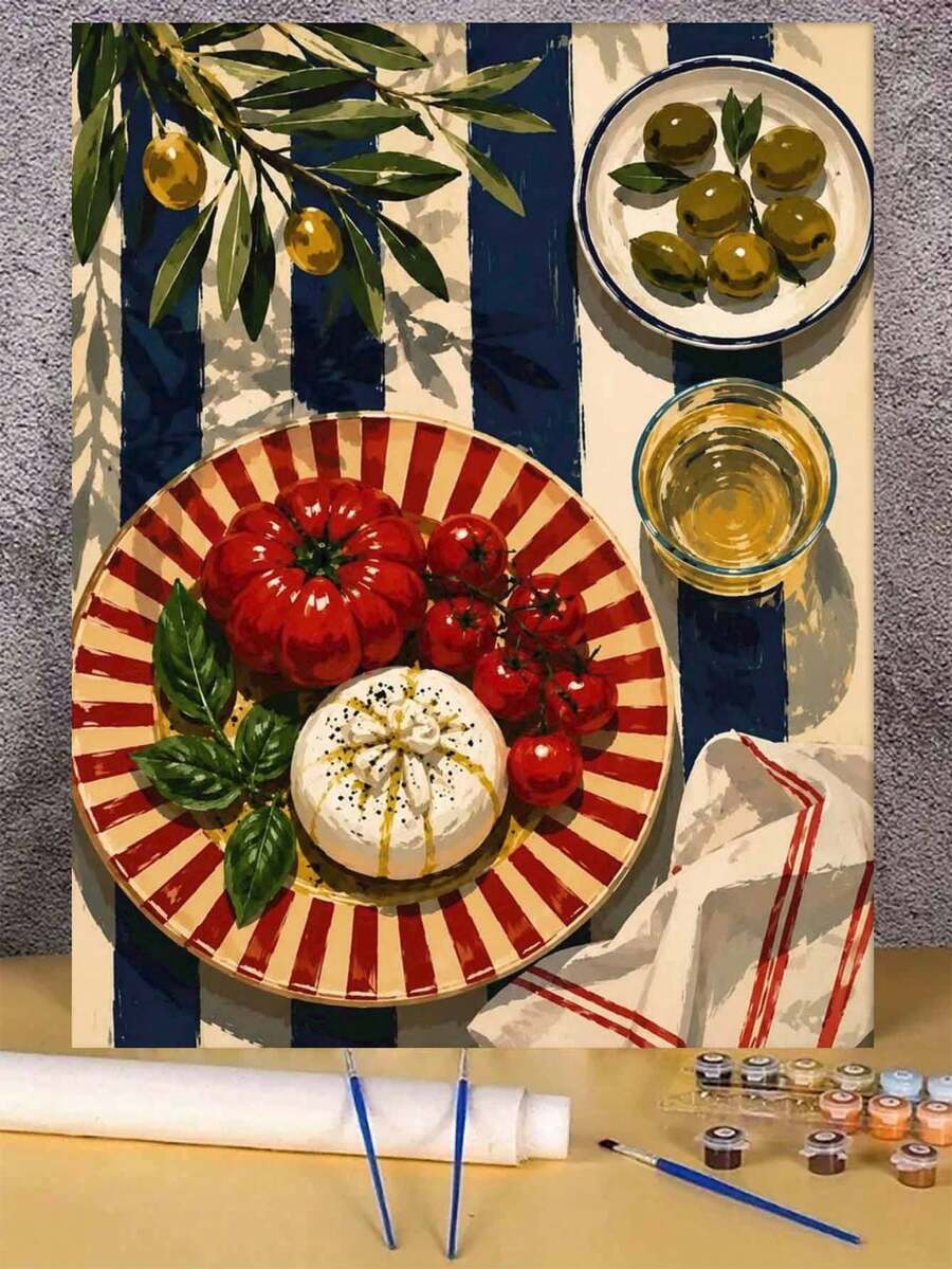 DIY Paint By Numbers Set - Exquisite Food, Arts And Crafts For Adults DIY Canvas Art, Perfect Home Decoration & Creative Gift Idea