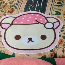San-X Rilakkuma Keset Kamar Mandi Tahan Debu dan Debu dengan Desain Beruang Lucu dan Santai, Keset Kaki Anti Debu dan Mudah Dirawat - MultiWarna - View 10