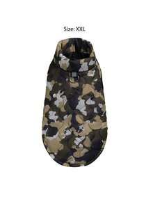 1 Piece Camel Camouflage Print Gourd Quilted Cotton Dog Coat With Belly Zipper, Washable Pet Jacket For Small, Medium, And Large Dogs, Suitable For Indoor And Outdoor Wear - Camel - View 21