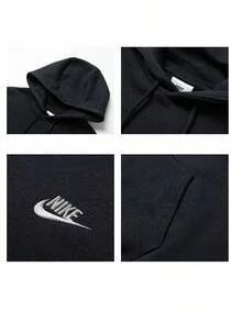 Nike Men's Sports Sweatshirt M NK CLUB BB PO Sweatshirt Thermal Lined Warm Casual Pullover Sweatshirt FN3860-015 - Black/Metallic Silver - View 7