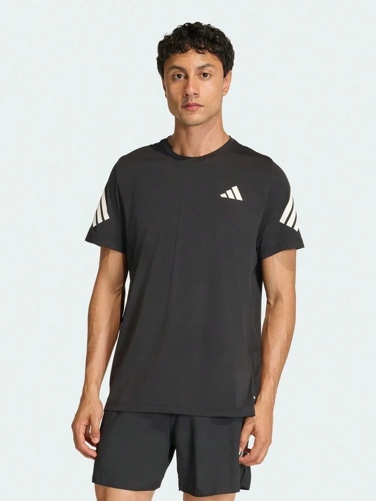 Adidas Men's ADI365/// T M Short Sleeve T-Shirt Knit Collarless Short T-ShirtJZ7694 - Black - View 1