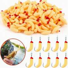 10pcs/Set Premium Rubber Worm Fishing Lures - Suitable For Trout, Bass And Freshwater Fish | Durable Worm Baits With Hooks And Worms - Multicolor - View 1