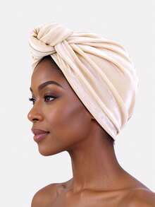 1pc Women's Autumn/Winter Soft Velvet Knotted Headscarf Hat, Headwrap Hat Suitable For Daily Wear - Multicolor - View 15
