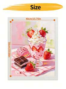 DIY Strawberry Milkshake Dessert (Frameless Or Framed) Paint By Numbers Kit(Acrylic) Arts & Crafts For Adult Beginners Home Wall Decor Holiday Gifts - Sets - View 10