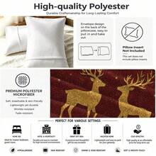 3pcs Christmas Bedding Set (1 Fitted Sheet + 2 Pillowcases, No Inserts), Christmas Tree & Reindeer Digital Print, Full Coverage Anti-Slip, All Season, Machine Washable, Christmas Atmosphere, Suitable For Guest Room, Dorm, Hotel, Holiday Bedroom Decor - Multicolor - View 8