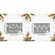 1/2Pcs Christmas Window Clings, Static Cling Reusable, Double Side Print, White Line Bauble Snowflake Tree Santa Snowman Pattern, No Glue Removable, For Home Window Decor, Christmas Home Decor - Multicolor - View 11