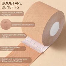 1/2pcs Women's Nude Breast Lift Tape, Elastic Adhesive Body Tape For Backless, Strapless & Low-Cut Outfits - Apricot - View 3