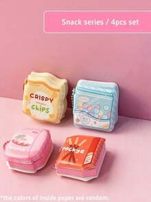Super Mini Sticky Notes 4pcs/Box Or 1pc Random, Portable Chain Sticky Note Stickers, Cute Sticker Stationery, Suitable For Office School, Back To School Gift - Multicolor - View 15