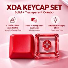 Transparent And Solid PC Keycap Set XDA Profile Red Blue 12 20 40Pcs With Free Puller Cross Stem For Typing Upgrade And Keyboard Decoration - View 7