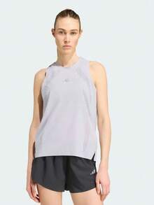 Adidas Women's Simple Mesh Sports Tank Top For Running And Fitness - Grey - View 1