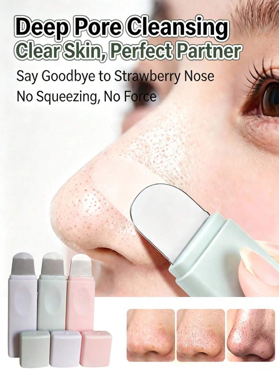 3/1pc Professional Manual Follicle Removal Tool, Suitable For Beauty Salon - Blackhead And Acne Removal Tool - Skin Removal Machine - Facial Beauty Cleaning Tool, Home Use - Multicolor - View 1