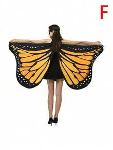 Butterfly Wings Cape Fairy Costume, Soft Lightweight Monarch Print Wing Shawl, Dress Up Accessory For Masquerade Party Festival Cosplay - Multicolor - View 15