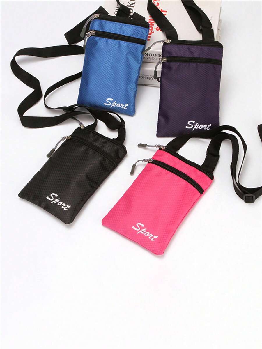 Women Sport Letter Shoulder Phone Pouch Crossbody Bag Coin Purses Mini Square Wallet Casual Travel Storage Bag For Phone,Coin,Key,Passport,ID Card - Multicolor - View 1