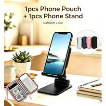 1pc Foldable Phone Stand, Adjustable Tablet Desktop Holder, Portable Desktop Phone Stand, Universal Hands-Free Stand, Foldable Non-Slip Base, Office Accessory, Perfect For Video Calls And Watching Movies - A - View 12
