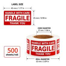 2 Rolls 500pcs Fragile Handle With Care Shipping Labels, Warning ...