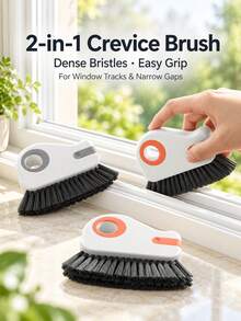 1pc Detachable 2-In-1 Window Track Cleaning Brush, Handheld Gap Brush, Suitable For Sliding Door Tracks, Windowsills, Grooves And Narrow Corners, Household Cleaning Supplies, Suitable For Home And Apartment - Multiple Styles - View 1