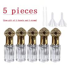 1/5PCS 12ml Arabic Octagonal Clear Glass Perfume Vials,Gold Filigree Crown Cap,Glass Dropper+Free 3-In-1 Filling Tools,Leakproof Refillable Travel Cosmetic Containers For DIY Aromatherapy,Travel Home Decor Gift For Women Men - Clear - View 11
