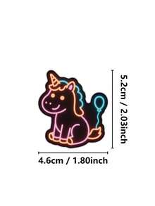 550Pcs Cartoon Neon Unicorn Stickers, Rainbow Line Unicorn Pattern Decals, Waterproof Vinyl Stickers For Water Bottle, Luggage, Laptop, Scrapbook, Aesthetic DIY Decor - Multicolor - View 6