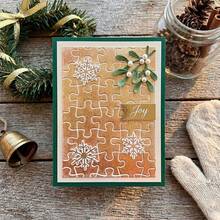 Puzzle Background Metal Cutting Die Embossing Clamp, Suitable For Handmade Paper Crafts, Scrapbook Materials And Photo Album Decoration, Fun And Beautiful Texture Template Clamp - Silver - View 4
