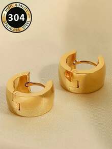 1 Pair Exquisite Hoop Earrings For Women, Wedding Engagement Party Jewelry, Valentine's Day Gift - Yellow Gold - View 5