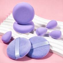 8pcs Makeup Applicator Set, Soft Foundation Applicators For Liquid Cream Powder, Multi Shape Face Cosmetic Applicator Kit For Daily Makeup - Multicolor - View 4