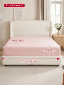 HONEYMOON 1pc Soft Comfortable Solid Color Fitted Sheet, Bed Cover Protector, Lightweight Breathable, 9.84 Inch/25cm Deep Pocket, Machine Washable, Fits All Bed Sizes, Suitable For Dorms And Guest Rooms (Pillowcases Not Included), Back To School Dorm Essentials, Bedding, Light Pink - Baby Pink - View 9