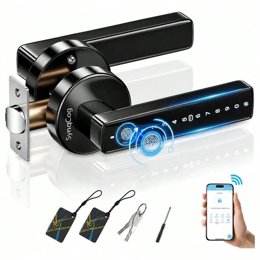 Smart Door Lock - Black - View 1