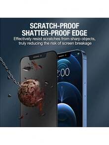 BOLLYMORE 3入裝磨砂陶瓷防窺螢幕保護貼（防震），適用於 iPhone 17 Pro Max/17 Pro/17/Air/16 Pro Max/16/16 Pro/16 Plus/14 Pro Max；具備 9H+ 耐刮損與高觸控靈敏度；相容手機殼；附清潔套件；高品質 9H+ 陶瓷膜－完美的春季禮物 - 3pcs Matte - 查看 6