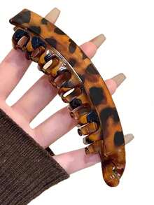 1pc Large Women's Banana Hair Clip With Back Comb, Suitable For Ponytail, Vertical Twist Hair Accessory - Multicolor - View 14