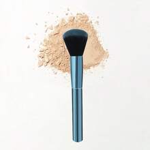 Blue Aluminum Handle Blush Brush, Soft Fluffy Dense Bristles Cheek Makeup Brush, Powder Contour Brush For Blush Loose Powder Highlighter Portable Makeup Tool - Multicolor - View 4