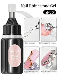 XEIJAYI 1PC/2pcs Rhinestone Nail Glue, Nail Art Rhinestone Adhesive, Removable UV LED Nail Gel Polish - Transparent - View 13